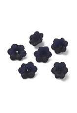 11mm Acrylic Flower  Black Matte  x100