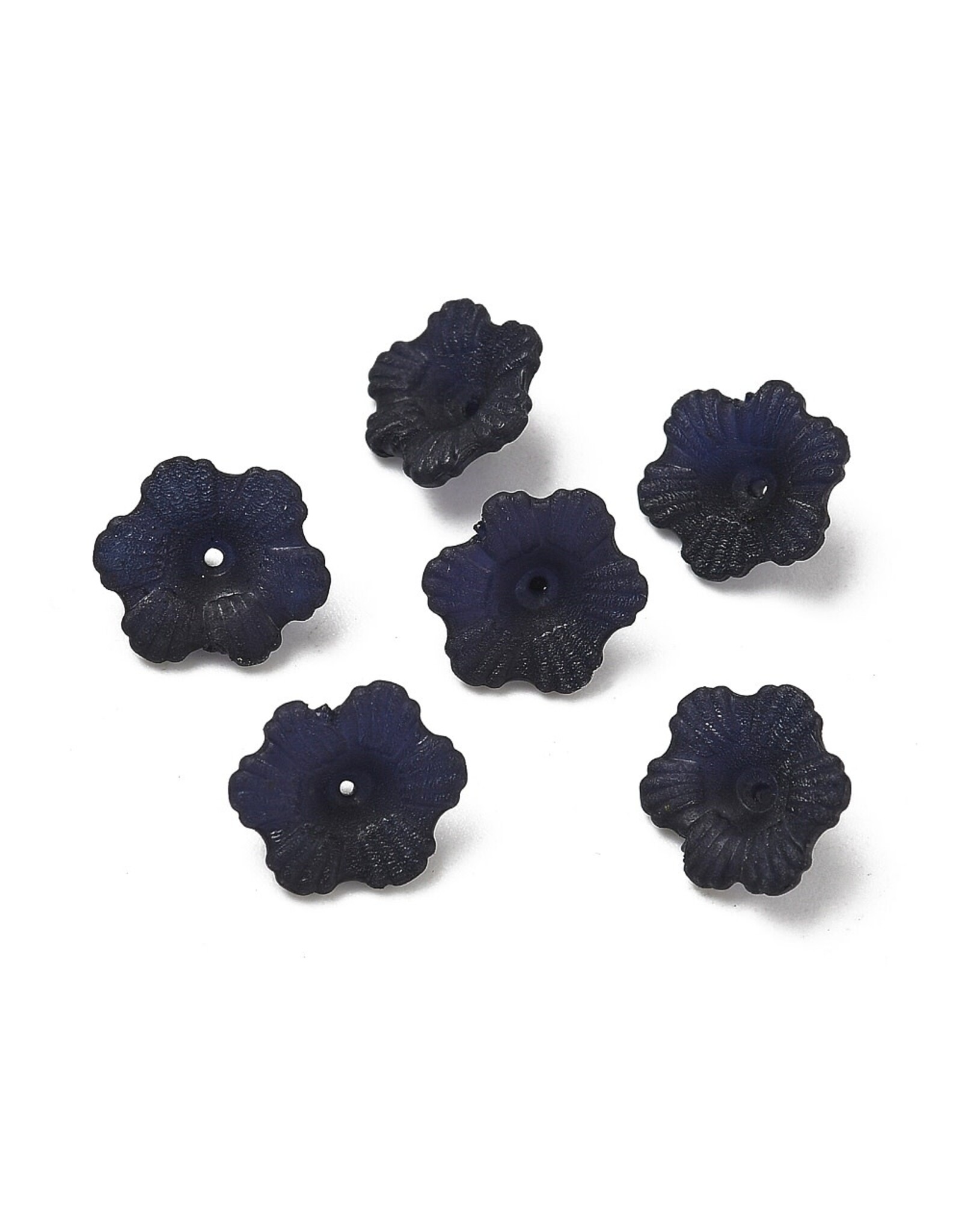 11mm Acrylic Flower  Black Matte  x100