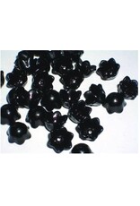 10mm Acrylic Bell Flower Cap  Black  x100