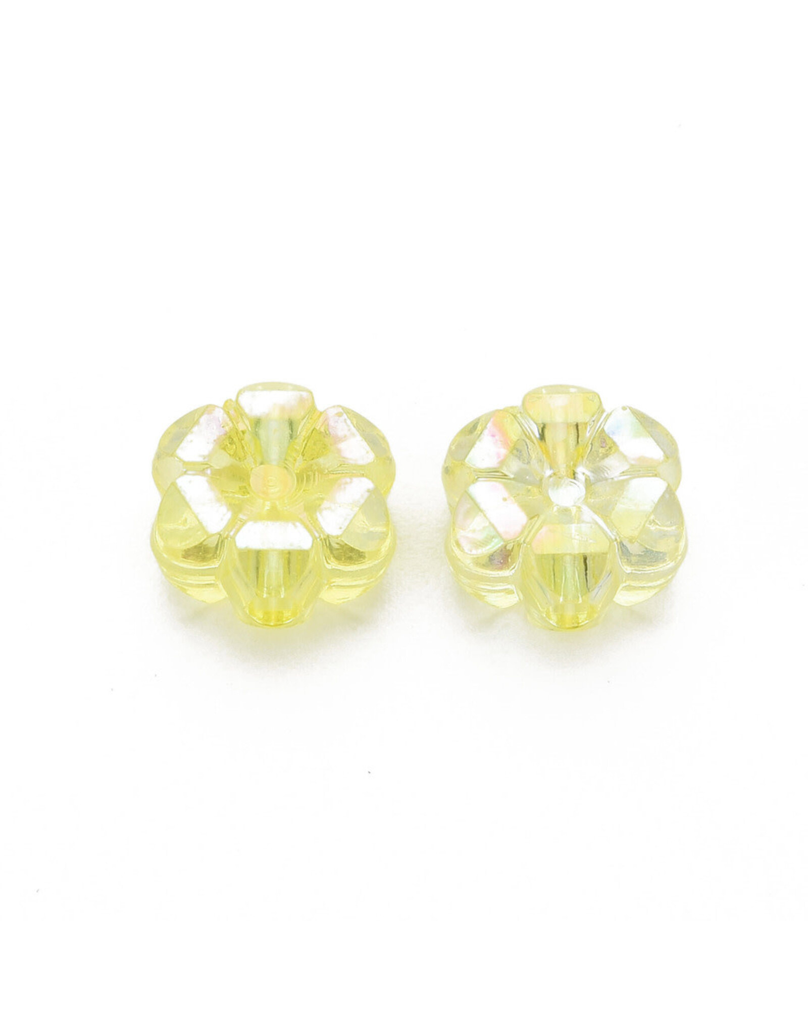 10x5mm Acrylic Flower Transparent Yellow AB   x100