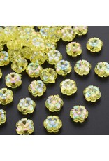 10x5mm Acrylic Flower Transparent Yellow AB   x100