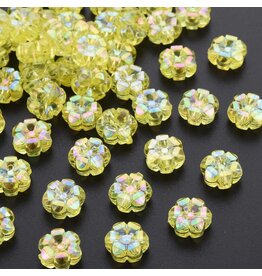 10x5mm Acrylic Flower Transparent Yellow AB   x100