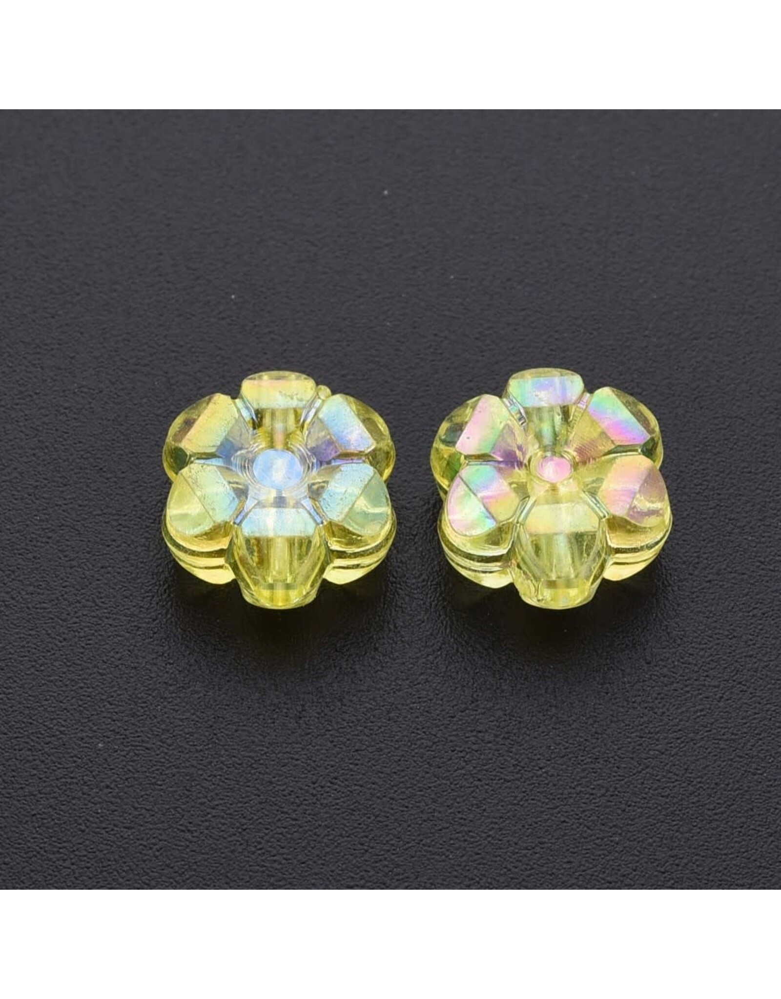 10x5mm Acrylic Flower Transparent Yellow AB   x100