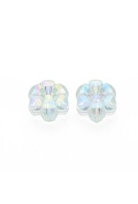 10x5mm Acrylic Flower Transparent Pale Green AB   x100