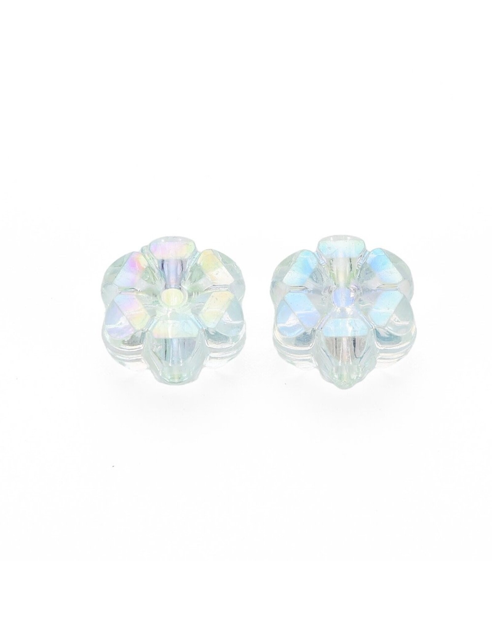10x5mm Acrylic Flower Transparent Pale Green AB   x100