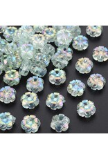 10x5mm Acrylic Flower Transparent Pale Green AB   x100