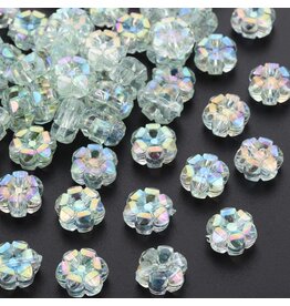 10x5mm Acrylic Flower Transparent Pale Green AB   x100