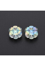 10x5mm Acrylic Flower Transparent Pale Green AB   x100