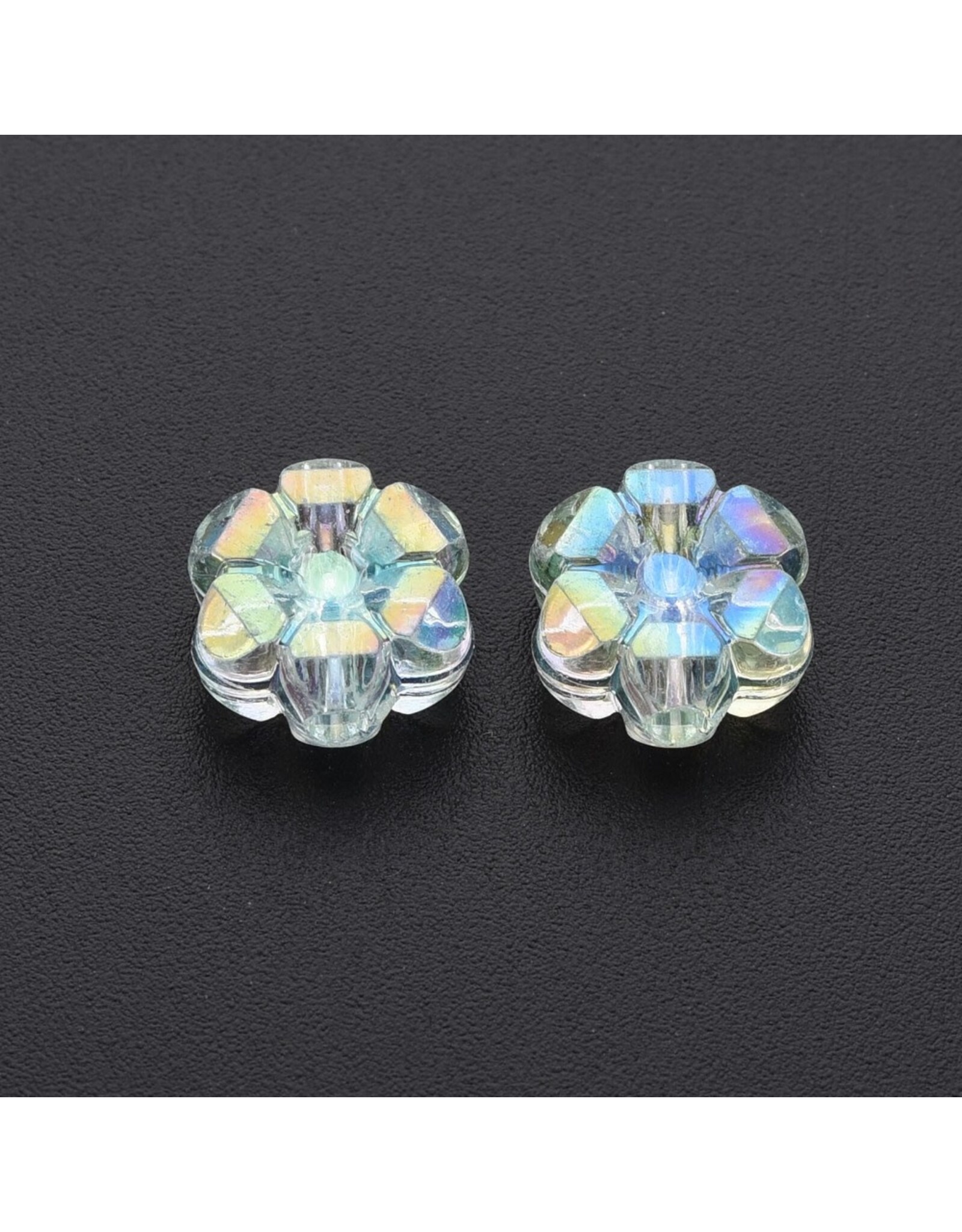 10x5mm Acrylic Flower Transparent Pale Green AB   x100