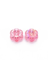 10x5mm Acrylic Flower Transparent Pink AB   x100