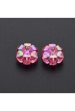 10x5mm Acrylic Flower Transparent Pink AB   x100