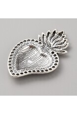 Sacred Heart 47x29mm Antique Silver Red  x1  NF