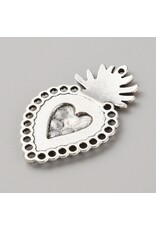 Sacred Heart 39x24 Antique Silver Black  x1 NF