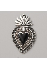 Sacred Heart 39x24 Antique Silver Black  x1 NF