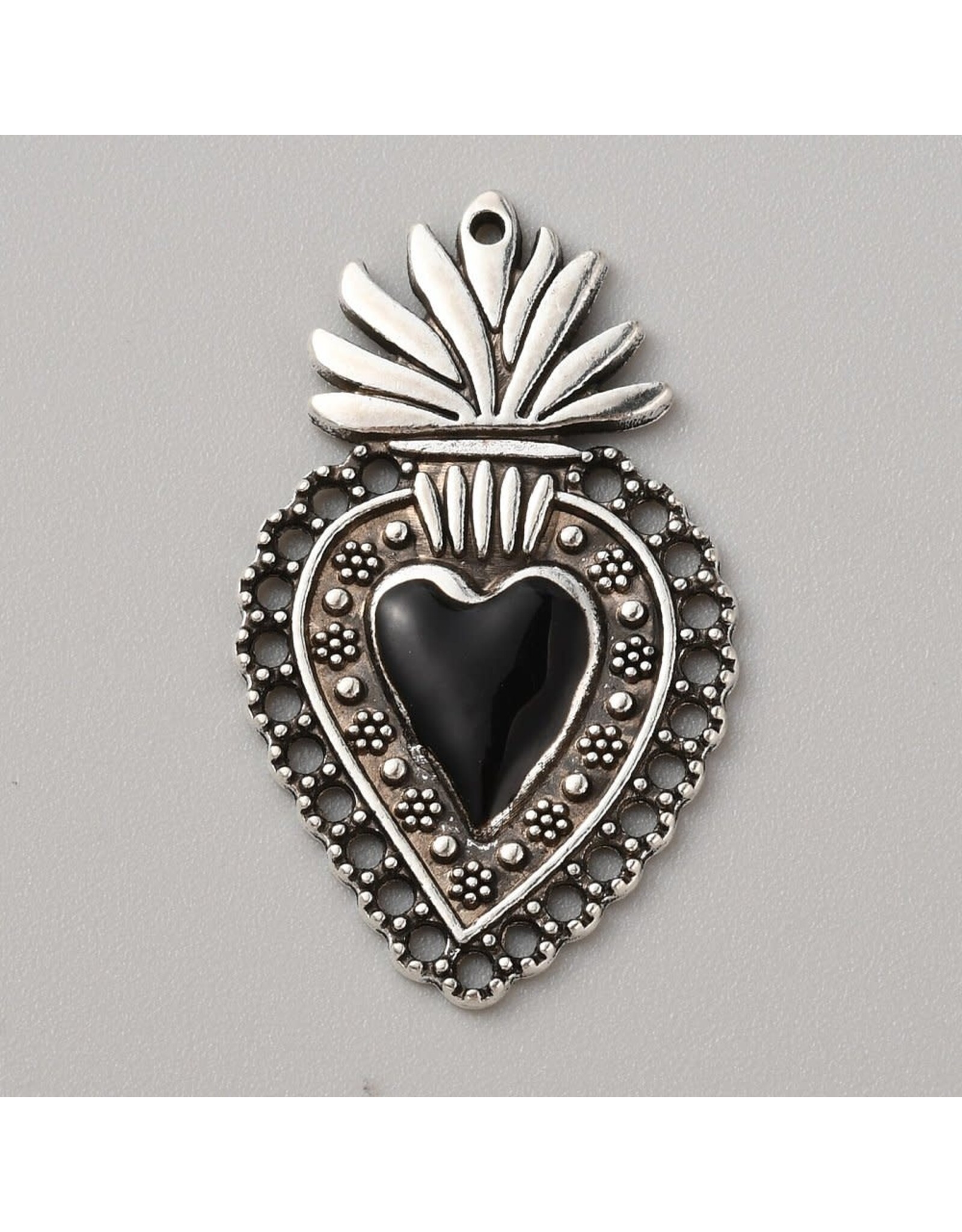 Sacred Heart 39x24 Antique Silver Black  x1 NF