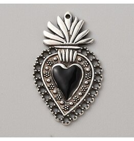 Sacred Heart 39x24 Antique Silver Black  x1 NF