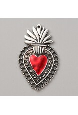 Sacred Heart 39x24 Antique Silver Red  x1 NF