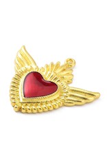 Sacred Heart 36x40mm Gold Red  x1  NF