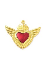 Sacred Heart 36x40mm Gold Red  x1  NF