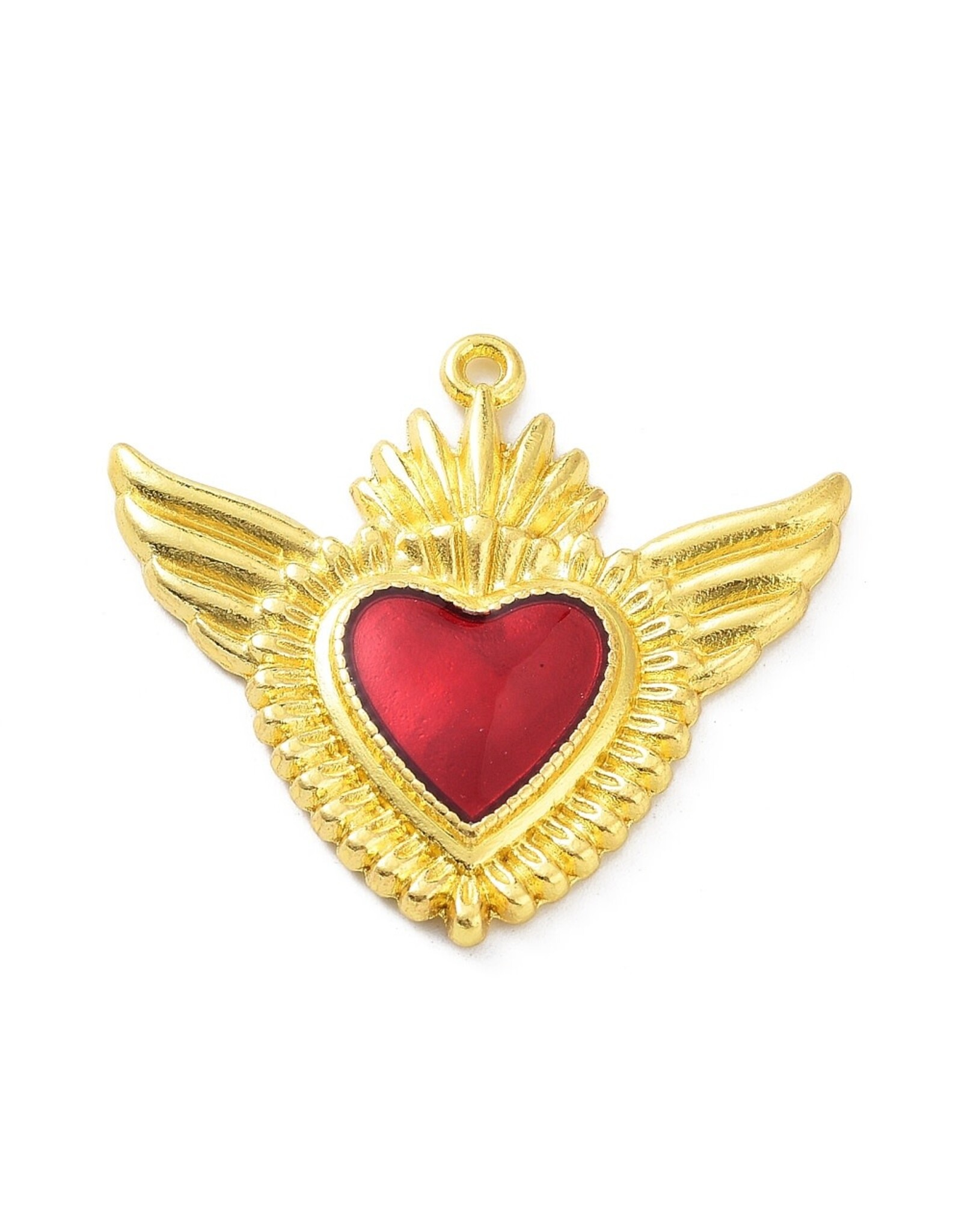 Sacred Heart 36x40mm Gold Red  x1  NF