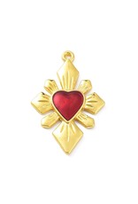 Sacred Heart 40x26mm Gold Red  x1  NF