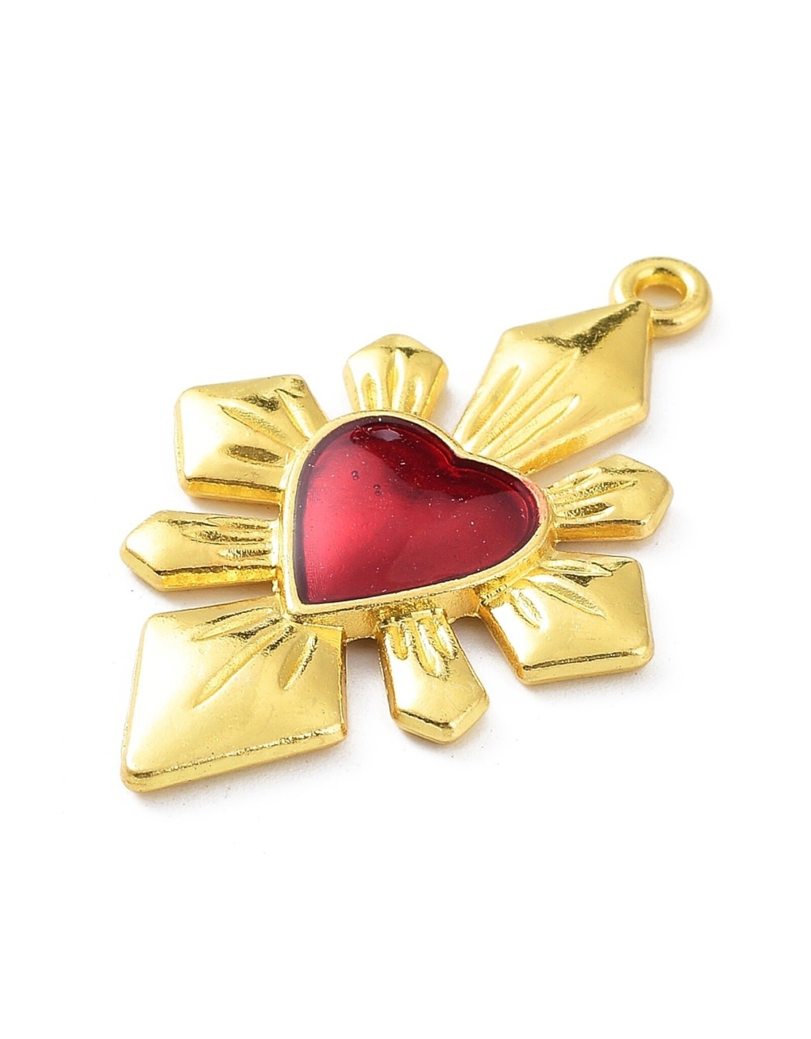 Sacred Heart 40x26mm Gold Red  x1  NF
