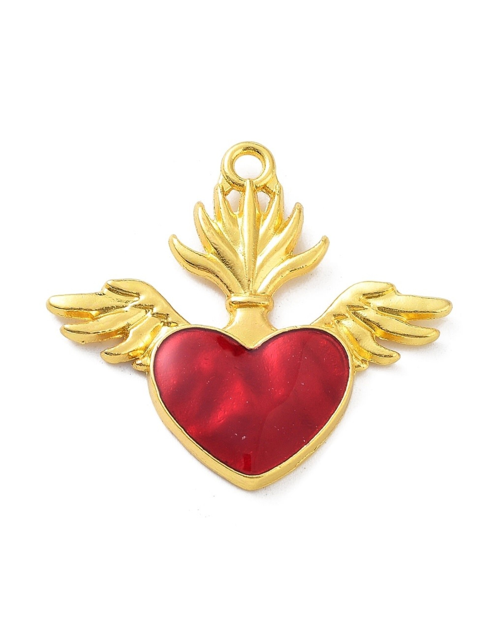 Sacred Heart  30x33mm Gold Red  x1  NF