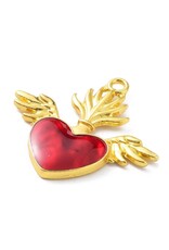 Sacred Heart  30x33mm Gold Red  x1  NF