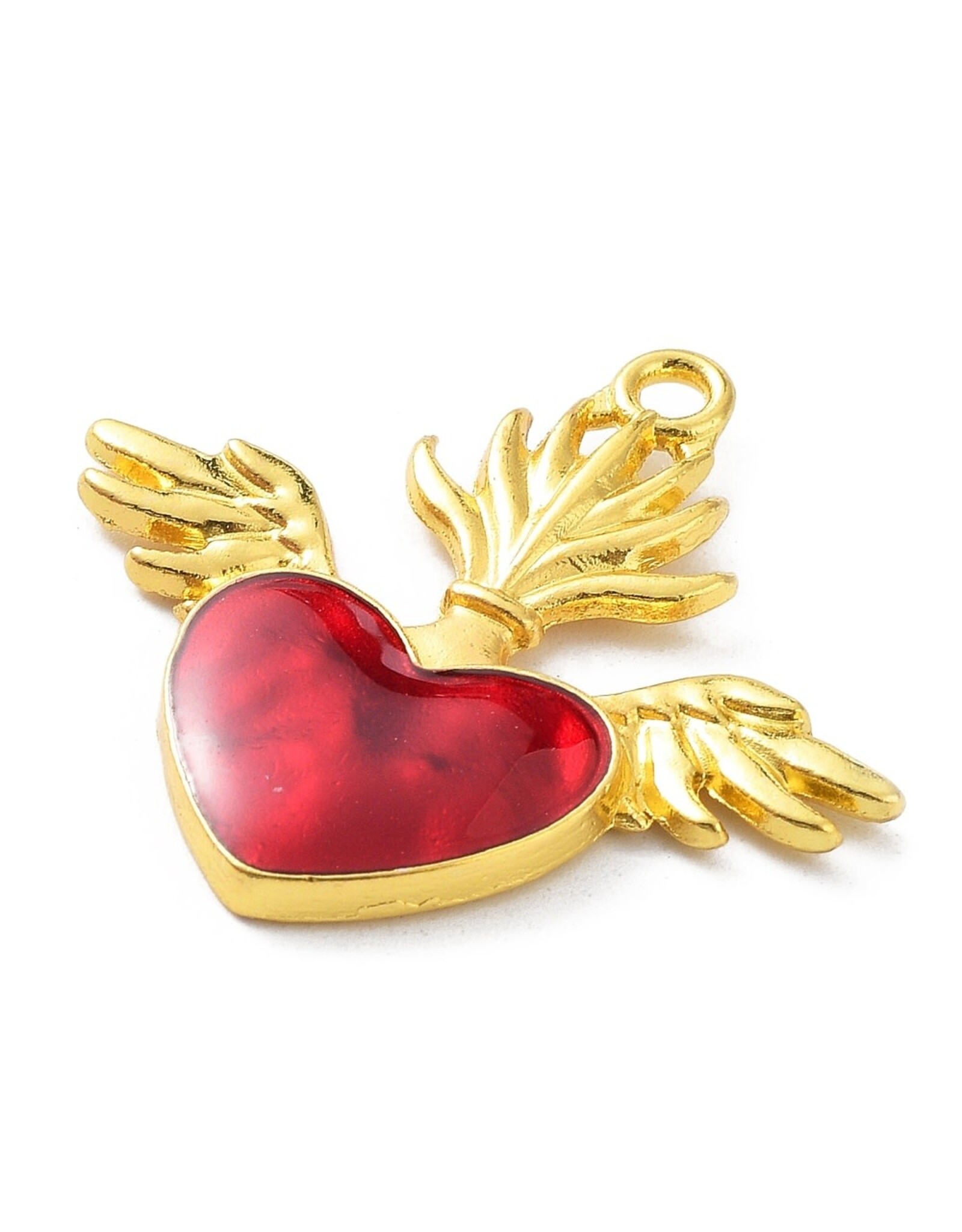 Sacred Heart  30x33mm Gold Red  x1  NF