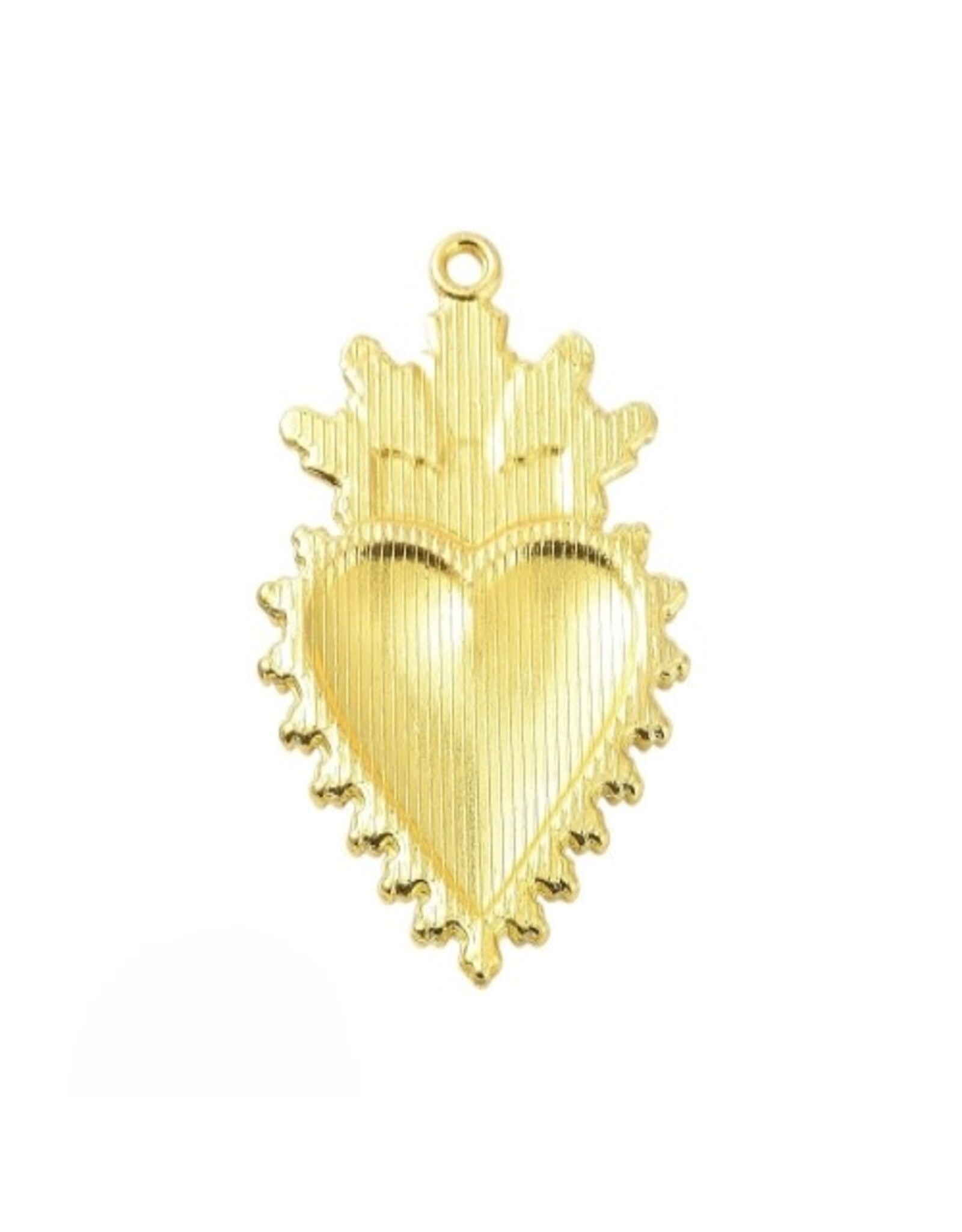 Sacred Heart  46x26mm Gold Red  x1  NF