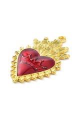 Sacred Heart  46x26mm Gold Red  x1  NF