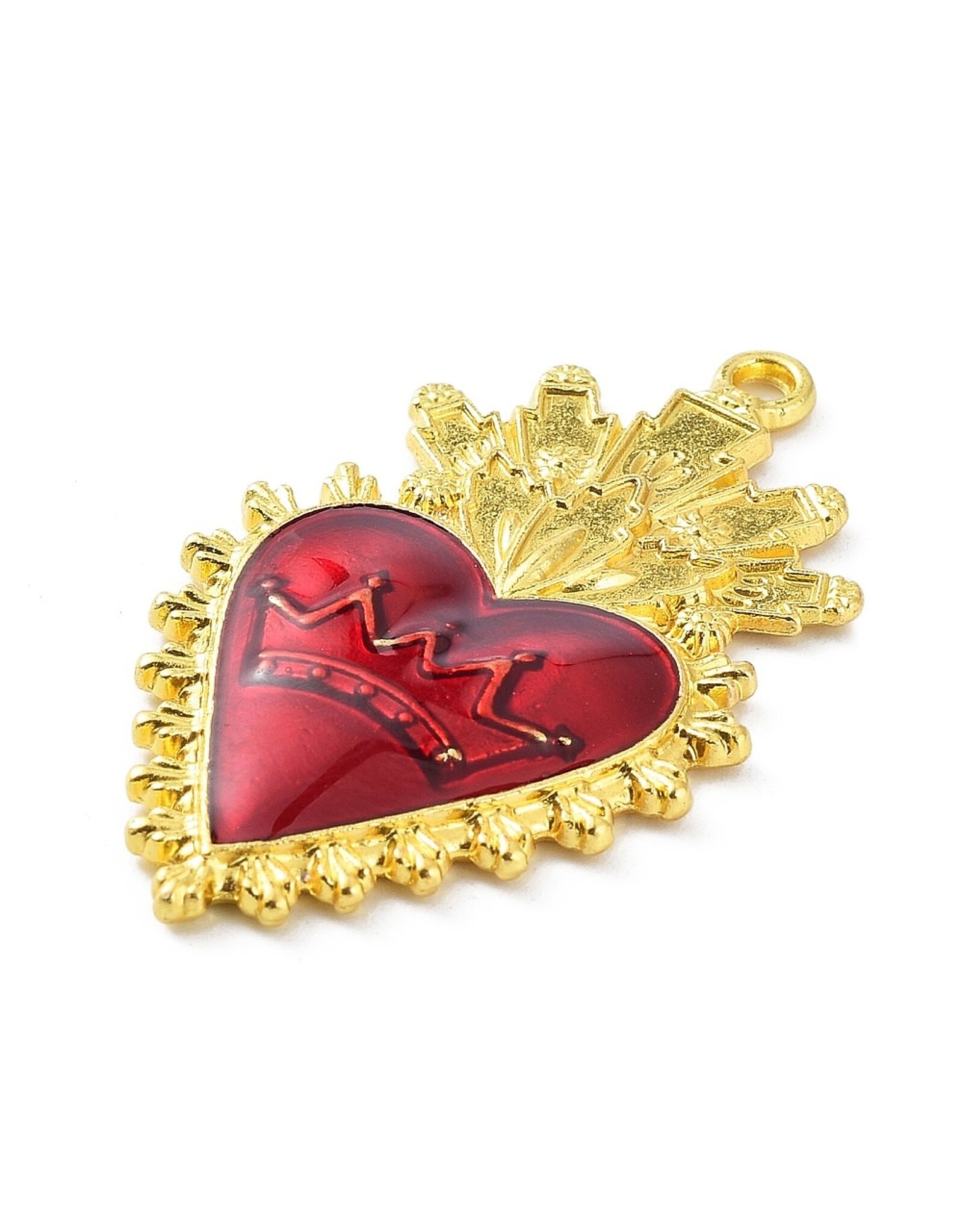 Sacred Heart  46x26mm Gold Red  x1  NF