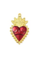 Sacred Heart  46x26mm Gold Red  x1  NF
