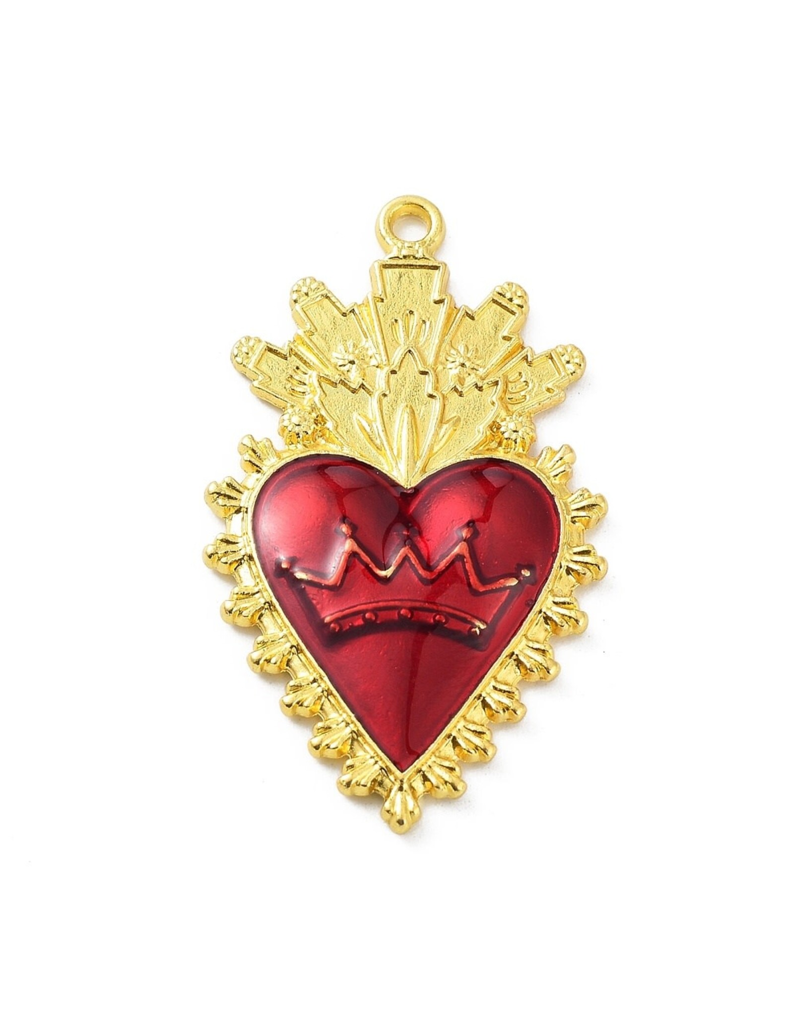 Sacred Heart  46x26mm Gold Red  x1  NF