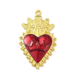 Sacred Heart  46x26mm Gold Red  x1  NF