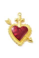 Sacred Heart 39mm Gold Red  x1  NF