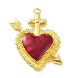 Sacred Heart 39mm Gold Red  x1  NF