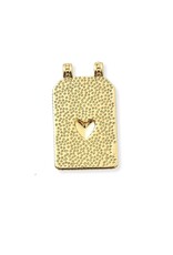 Sacred Heart  26x15mm Brass  Gold  x1  NF