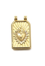 Sacred Heart  26x15mm Brass  Gold  x1  NF