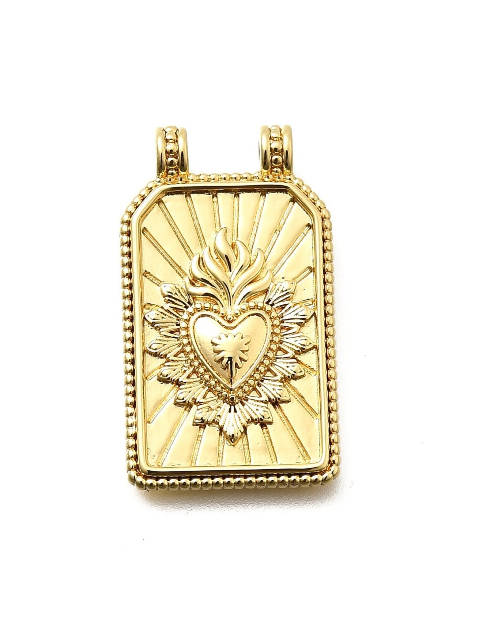 Sacred Heart  26x15mm Brass  Gold  x1  NF