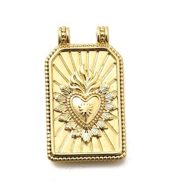 Sacred Heart  26x15mm Brass  Gold  x1  NF