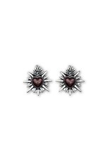 Sacred Heart  25mm Antique Silver Black  x2  NF