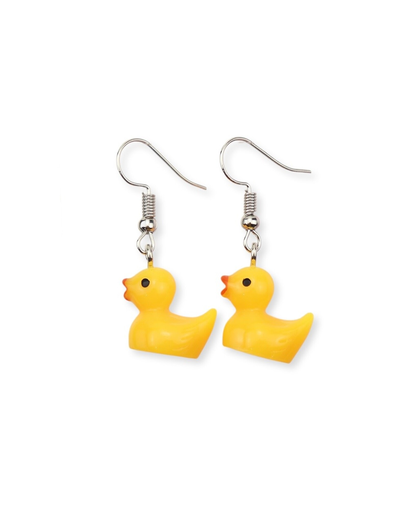 Hook Earring Rubber Duck 16mm   x1 Pair