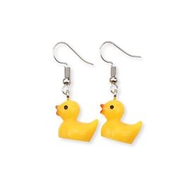 Hook Earring Rubber Duck 16mm   x1 Pair
