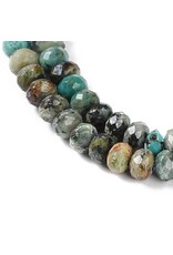 African Turquoise 3x4mm Faceted Rondelle 15” Strand Approx x150