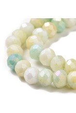 4x3mm Rondelle  Opaque Green Yellow Lustre Mix  x105
