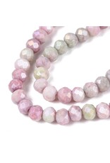 4x3mm Rondelle  Opaque Pink Green Lustre Mix  x105