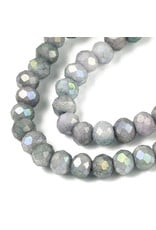 4x3mm Rondelle  Opaque Grey Purple Lustre Mix  x105