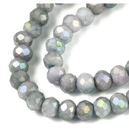 4x3mm Rondelle  Opaque Grey Purple Lustre Mix  x105
