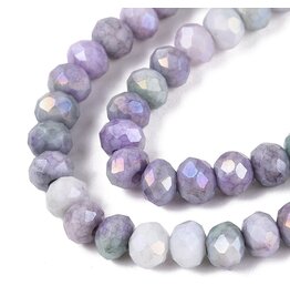 4x3mm Rondelle  Opaque Light Grey Purple  Lustre Mix  x105
